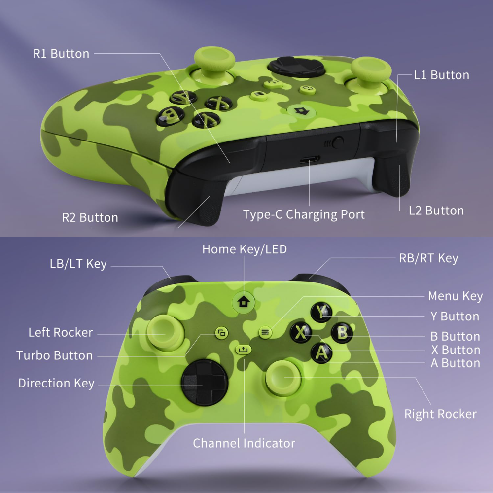 Joypad WIFI kontroler za XBOX One, XBOX X series, PC Windows, PS 3 army zelena