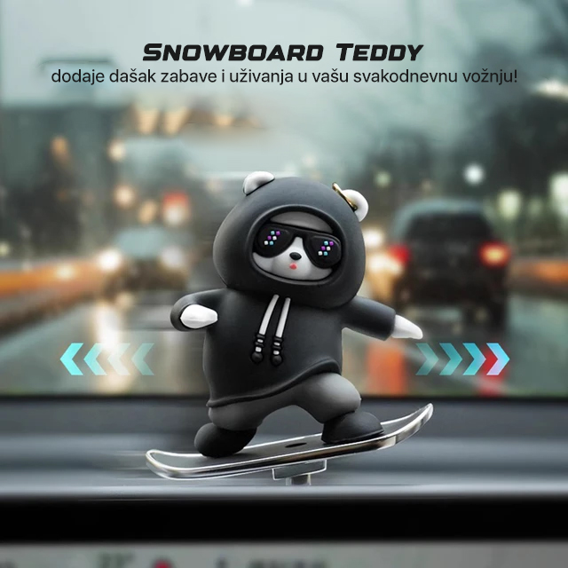 Auto igracka JWD Snowboard Teddy crna