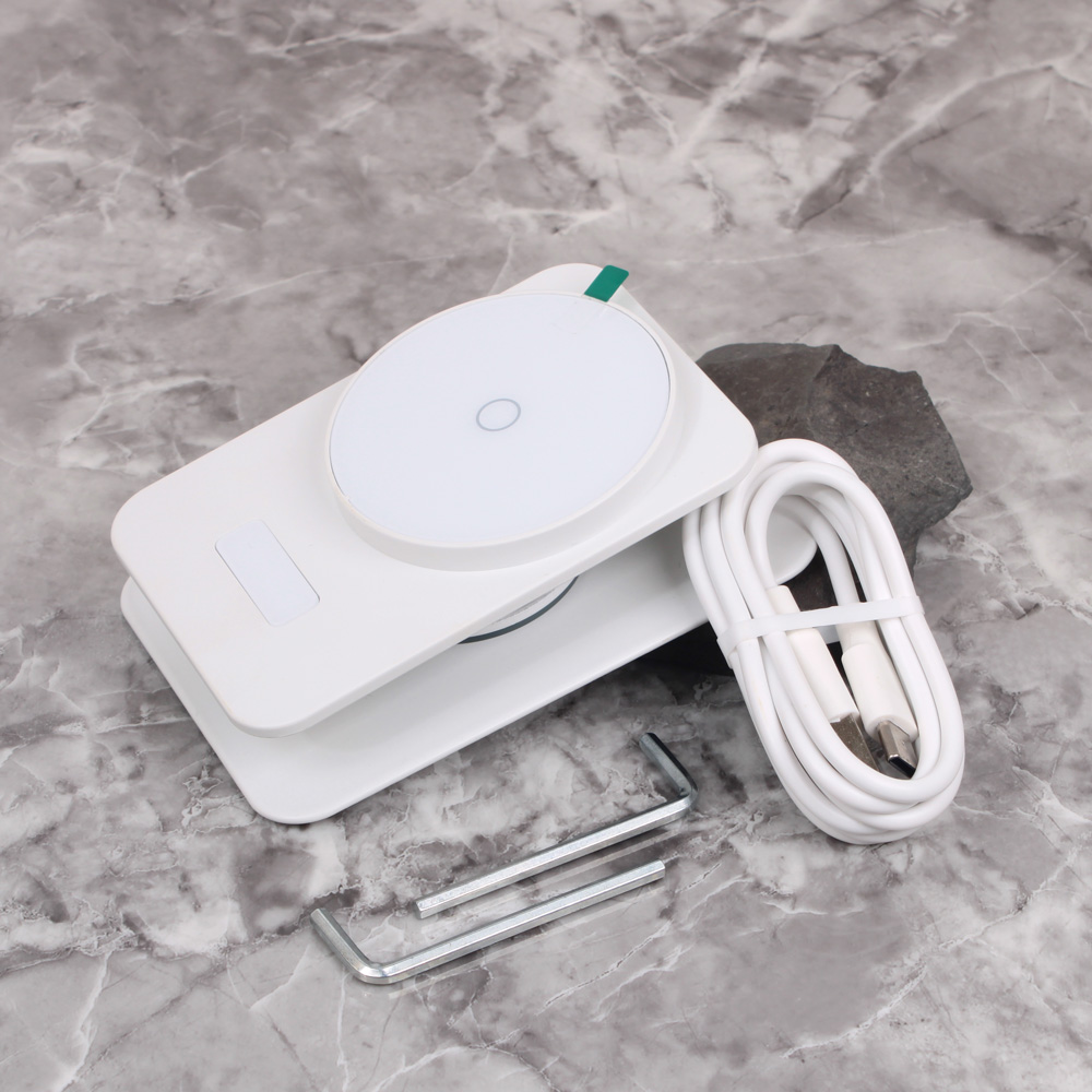 Kucni punjac Wireless 15W rotirajuci beli