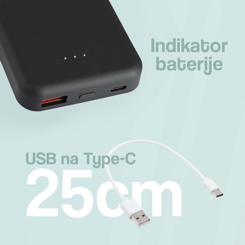 Power bank prenosiva baterija Magsafe PD 5000 mAh crna