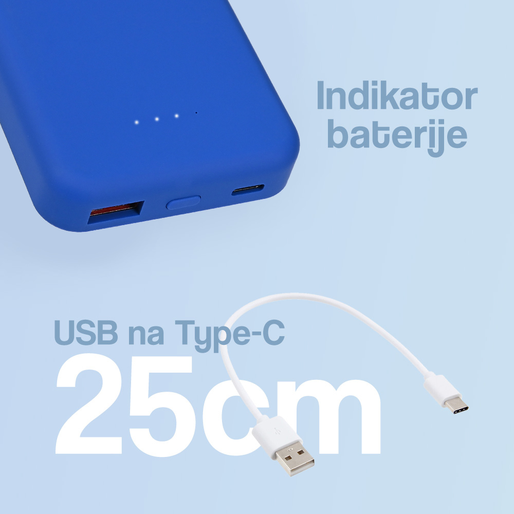 Power bank prenosiva baterija Magsafe PD 5000 mAh plava