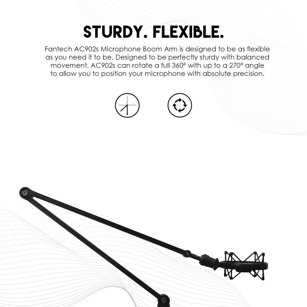 Studijski stalak za mikrofon Fantech AC902s Microfone boom arm crni