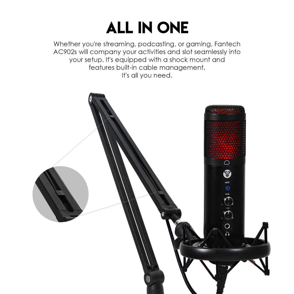 Studijski stalak za mikrofon Fantech AC902s Microfone boom arm crni
