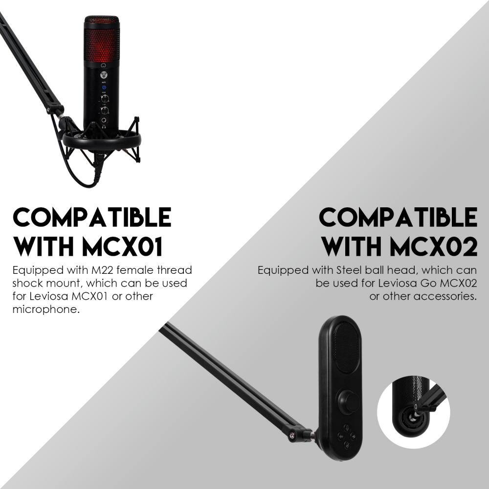 Studijski stalak za mikrofon Fantech AC902s Microfone boom arm crni