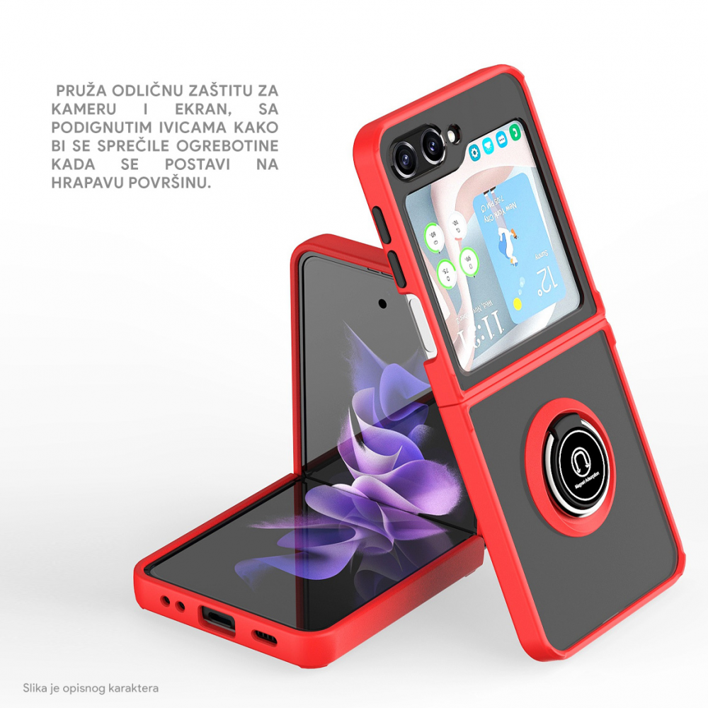 Torbica Frosted Shockproof za Samsung F741B/F761B Galaxy Z Flip 6/7 FE 5G crvena