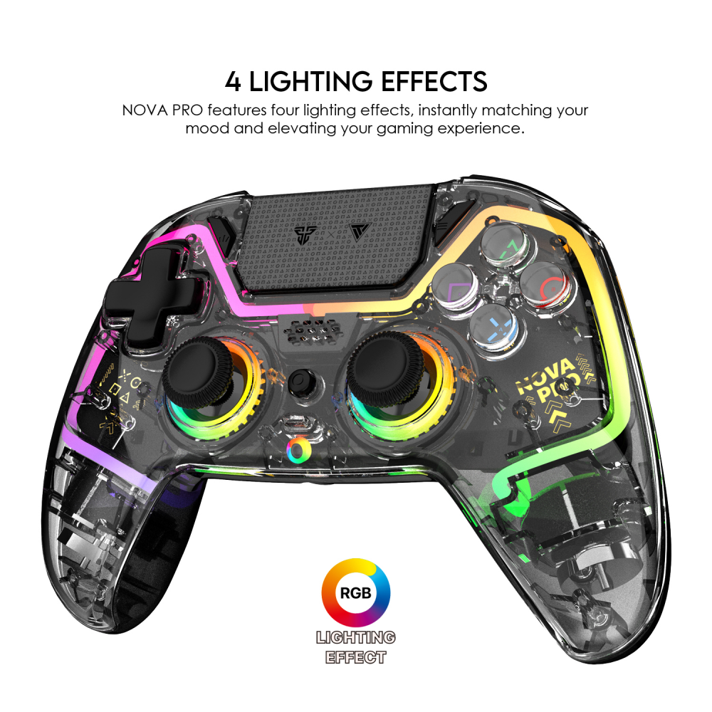Joypad wireless Fantech WGP14V2 NOVA PRO multiplatform RGB CLEAR crni