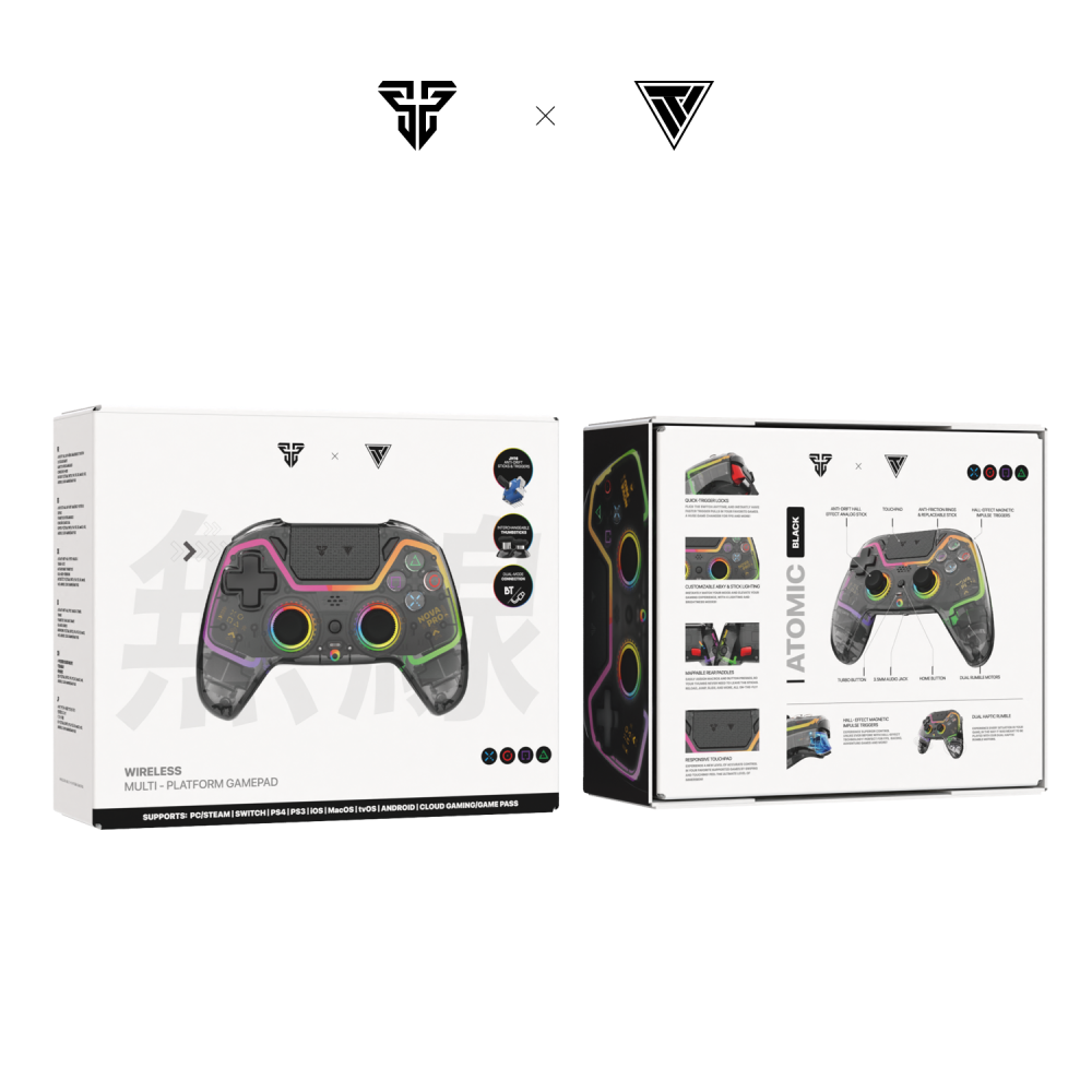 Joypad wireless Fantech WGP14V2 NOVA PRO multiplatform RGB CLEAR crni