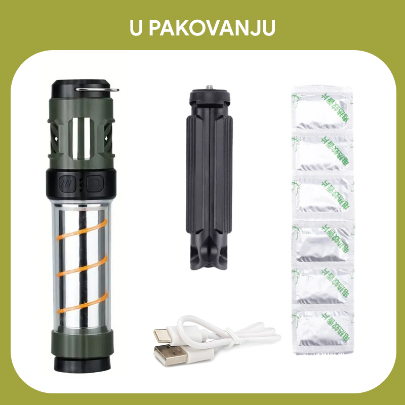 LED lampa sa aparatom protiv komaraca JWD crna