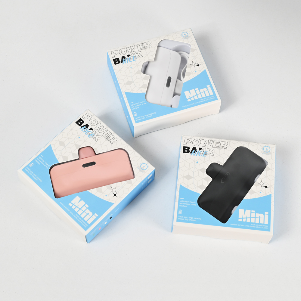 Power bank prenosiva baterija privezak 5000mAh Type C bela