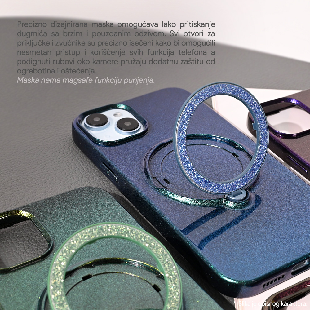Torbica Magsafe Ring za iPhone 15 Pro 6.1 zelena