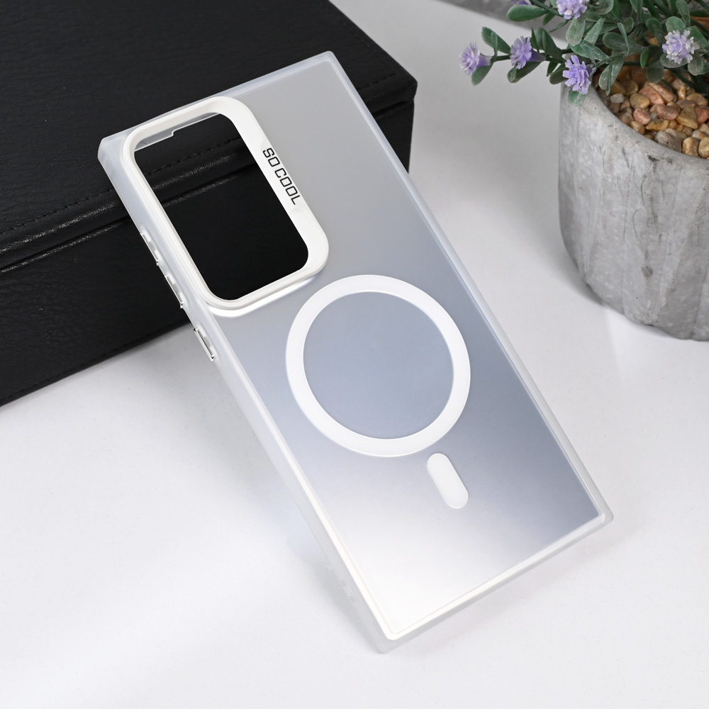 Torbica Magsafe Clear za Samsung S918B Galaxy S23 Ultra srebrna