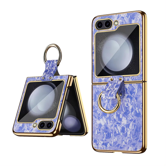 Torbica Luxurious Shell Pattern za Samsung F741B/F761B Galaxy Z Flip 6/7 FE 5G ljubicasta