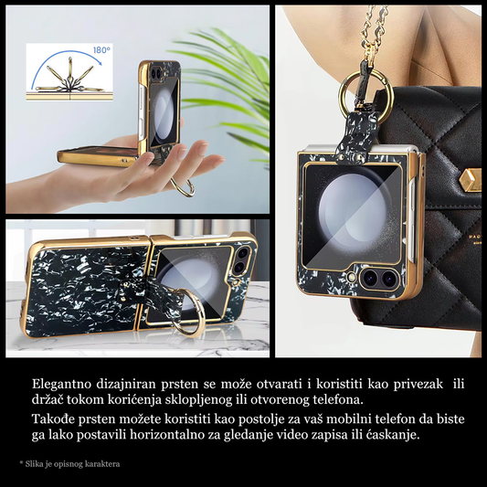 Torbica Luxurious Shell Pattern za Samsung F741B/F761B Galaxy Z Flip 6/7 FE 5G ljubicasta