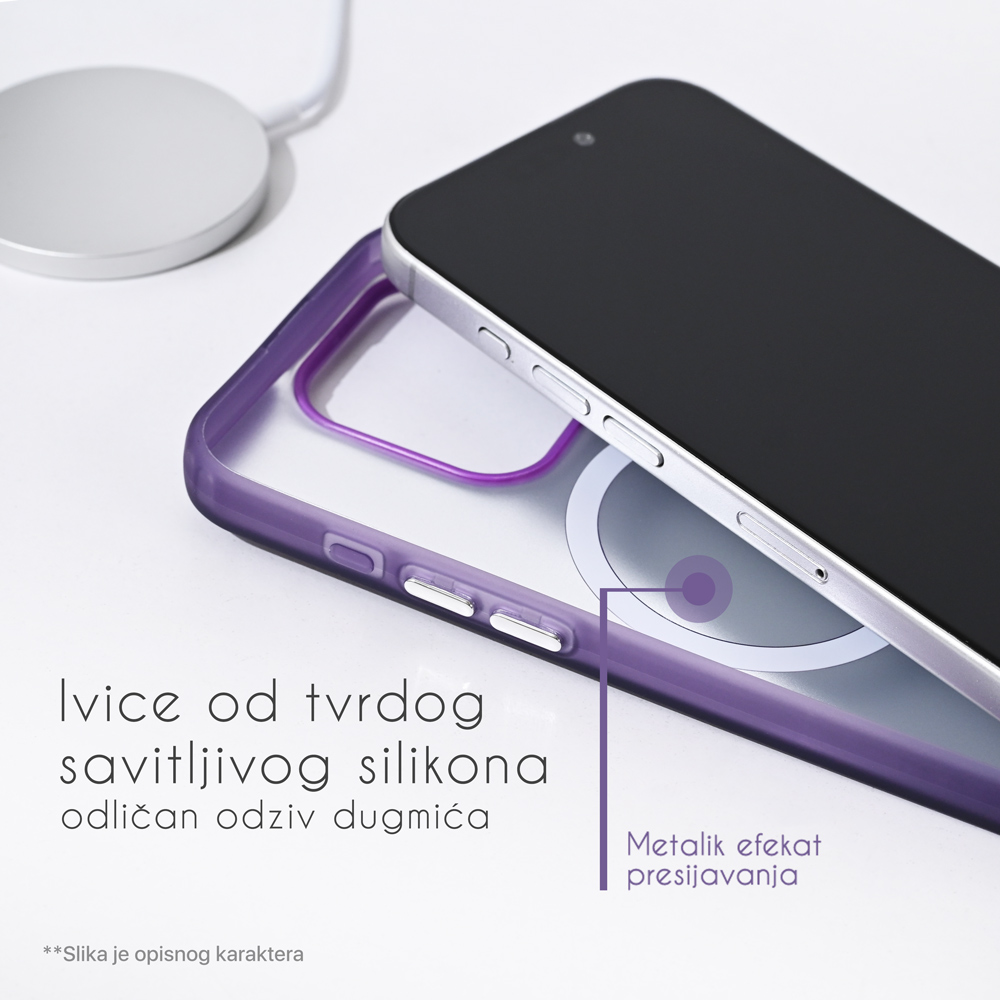 Torbica Magsafe Clear za iPhone 15 Pro 6.1 crna