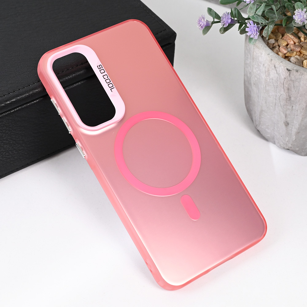 Torbica Magsafe Clear za Samsung A356B Galaxy A35 5G roze