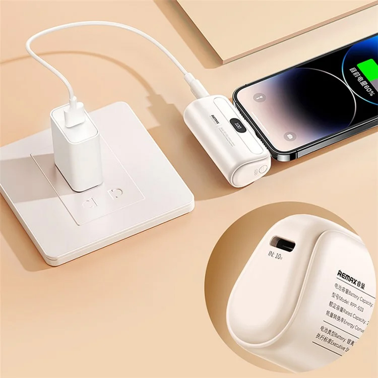 Power bank prenosiva baterija REMAX Capsule series RPP-632 2A Type C 5000mAh roze