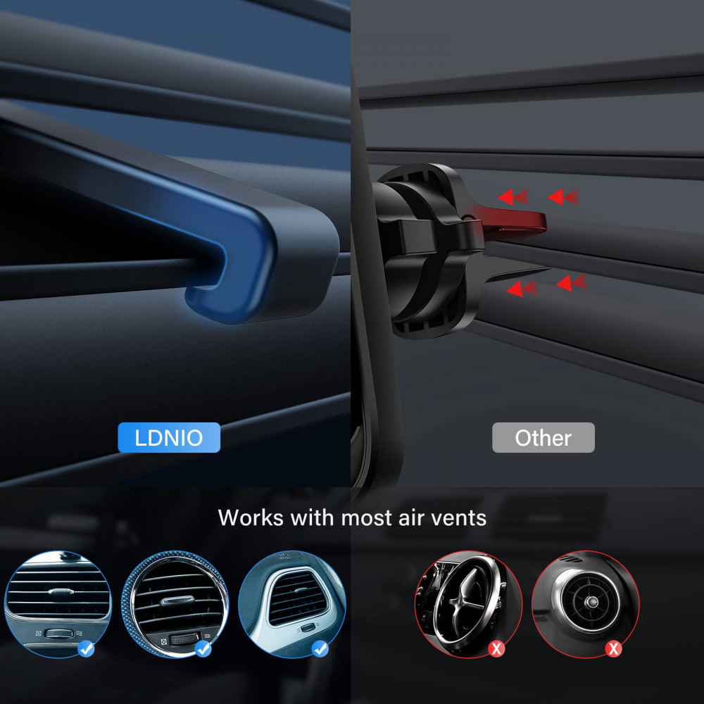 Auto stalak za ventilaciju LDNIO MA22 magnetic crni