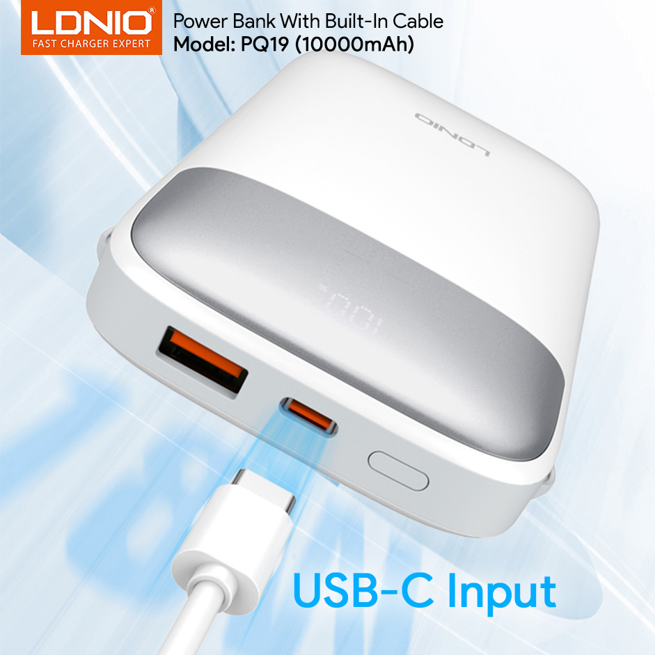 Back up baterija LDNIO PQ19 10000mAh, bela
