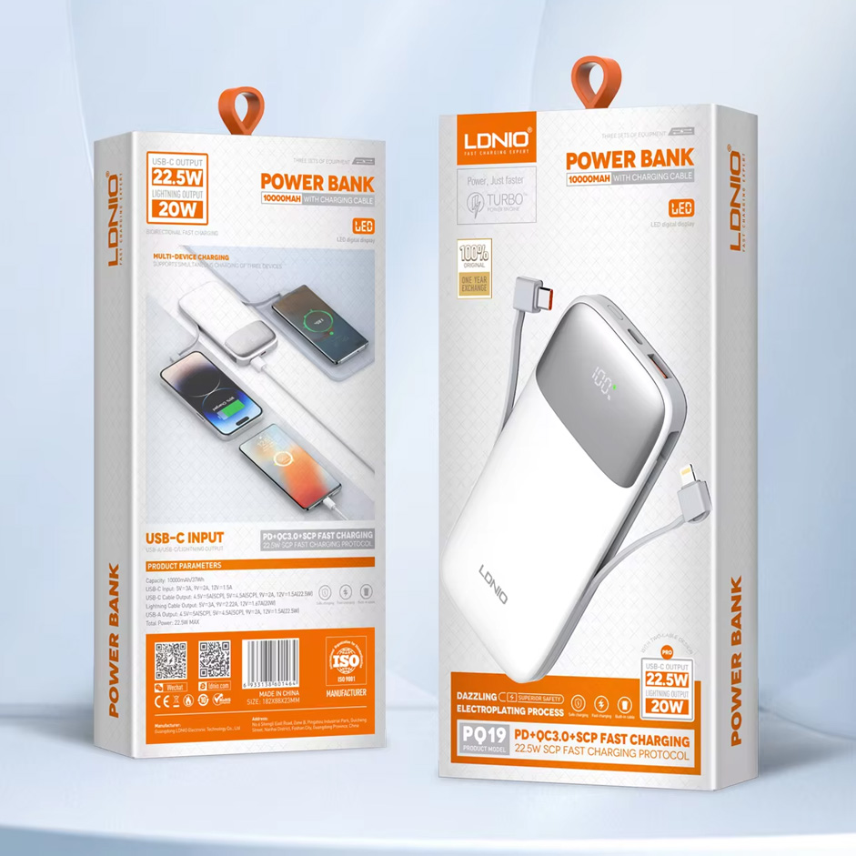 Back up baterija LDNIO PQ19 10000mAh, bela