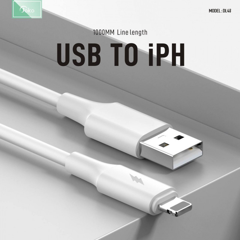 Data kabl KONFULON DL48, 2.4A, USB na iPhone lightning beli 1m