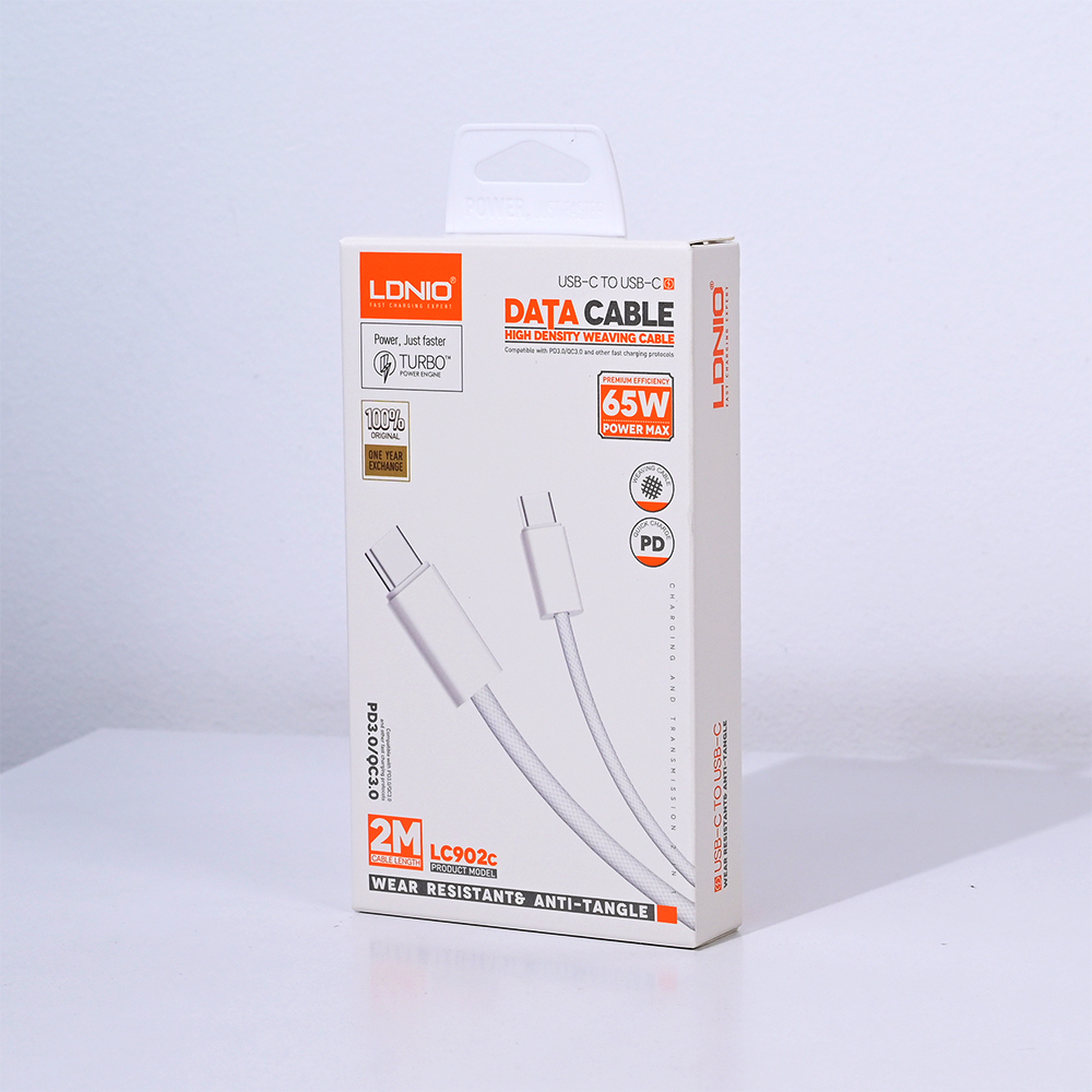 Data kabl LDNIO LC902-C 65W Type C na Type C beli 2m