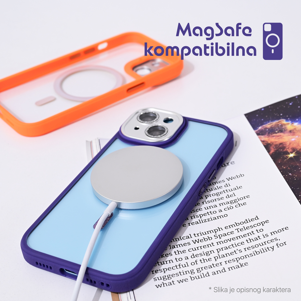 Torbica Magsafe shining za iPhone 14 6.1 ljubicasta