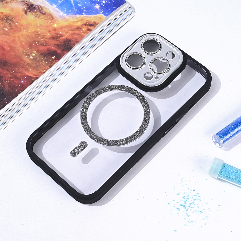 Torbica Magsafe shining za iPhone 15 Pro 6.1 crna