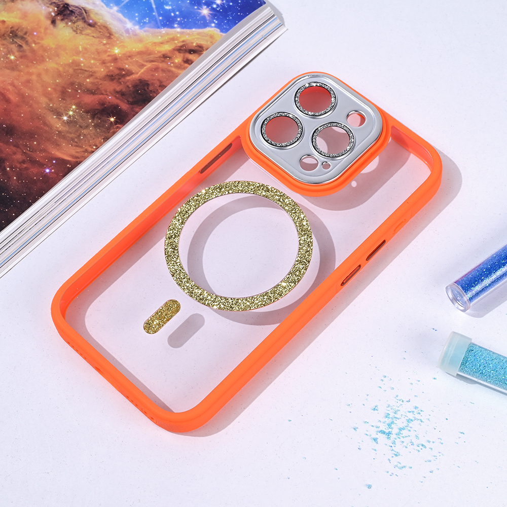 Torbica Magsafe shining za iPhone 15 Pro 6.1 narandzasta