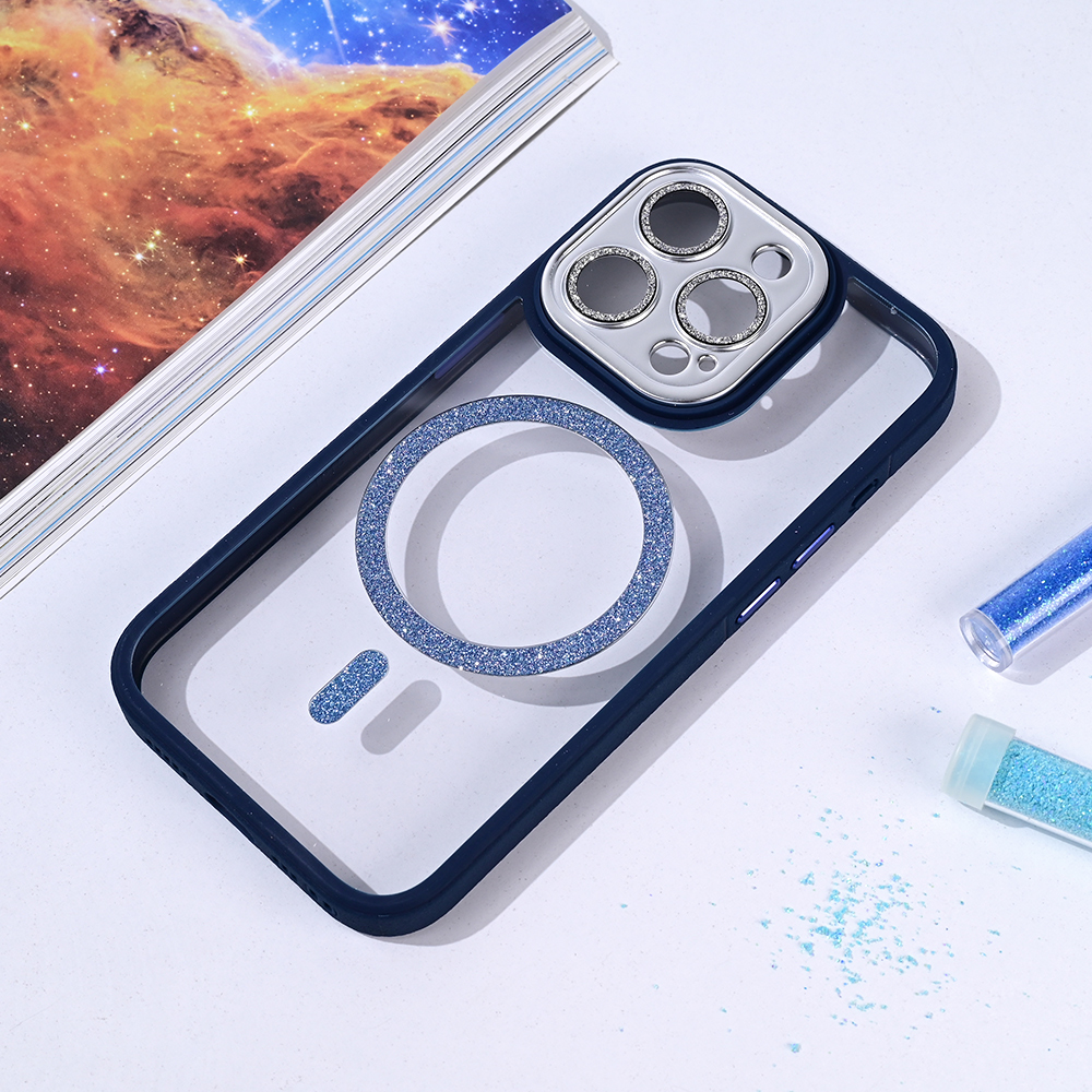 Torbica Magsafe shining za iPhone 15 Pro 6.1 tamno plava