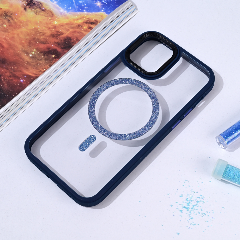 Torbica Magsafe shining za iPhone 12 6.1 tamno plava