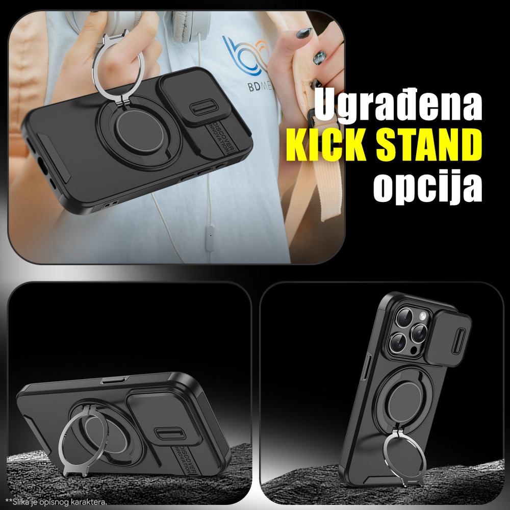 Torbica CamShield Ring stand za iPhone 14 Pro 6.1 ljubicasta