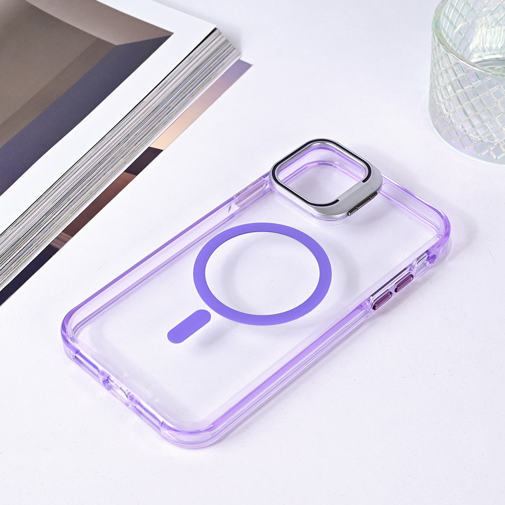 Torbica Magsafe transparent za iPhone 11 6.1 ljubicasta