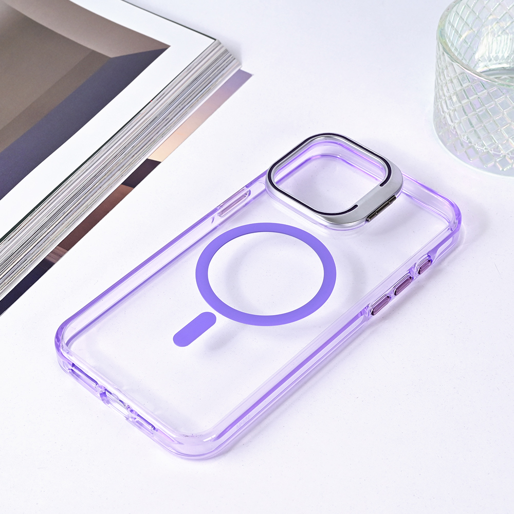 Torbica Magsafe transparent za iPhone 13 Pro Max 6.7 ljubicasta