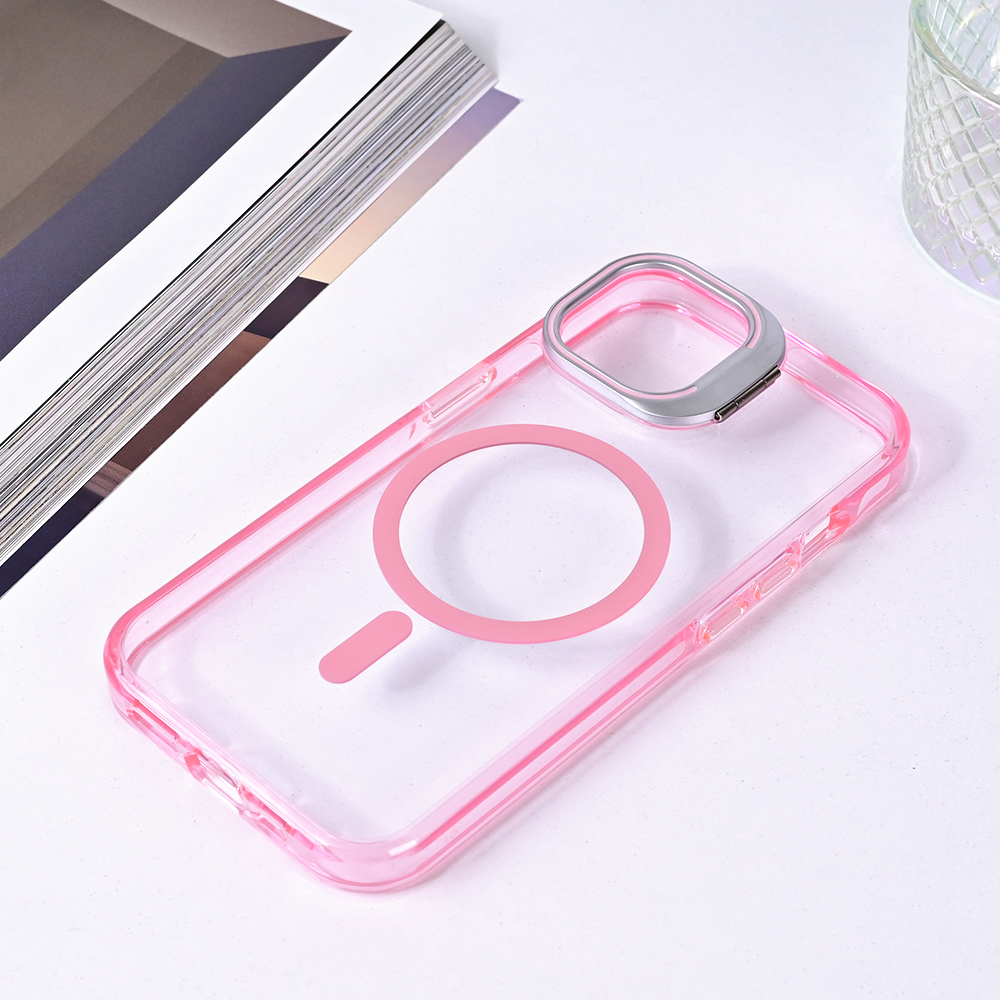 Torbica Magsafe transparent za iPhone 14 6.1 pink