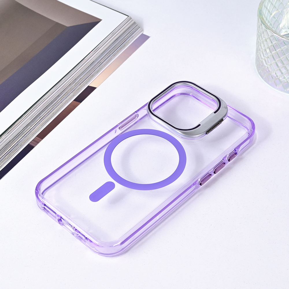 Torbica Magsafe transparent za iPhone 14 Pro 6.1 ljubicasta