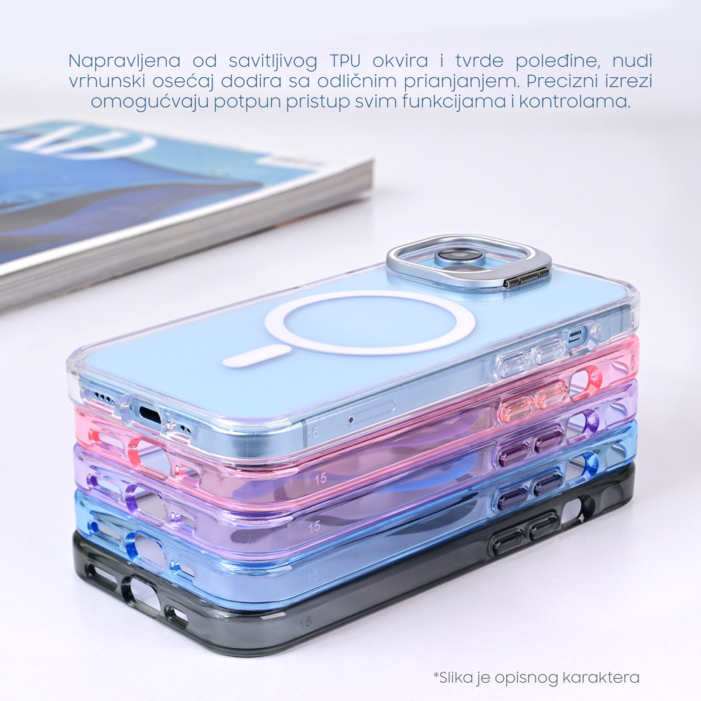 Torbica Magsafe transparent za iPhone 14 Pro 6.1 pink