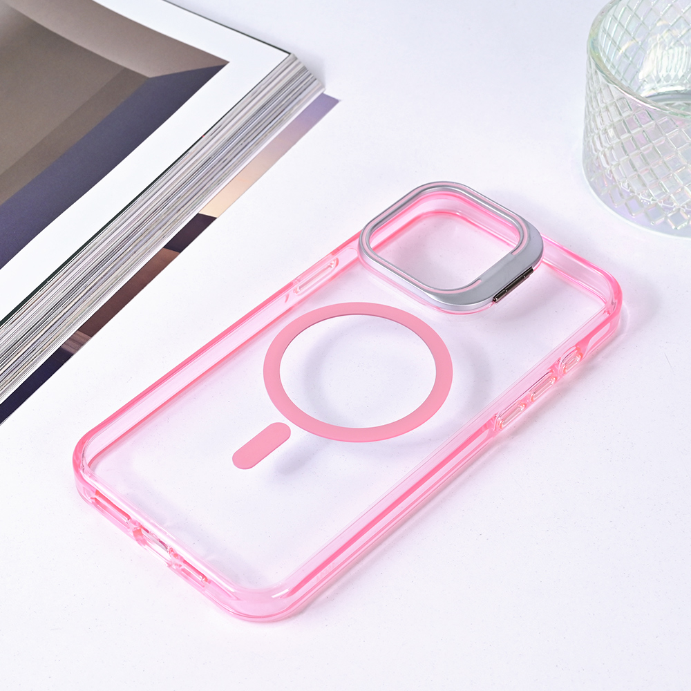 Torbica Magsafe transparent za iPhone 15 Pro Max 6.7 pink