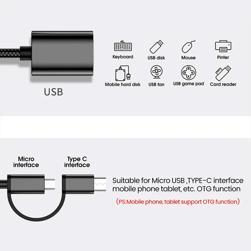 Adapter OTG Jinghua Type C - micro USB na USB Z 3.0
