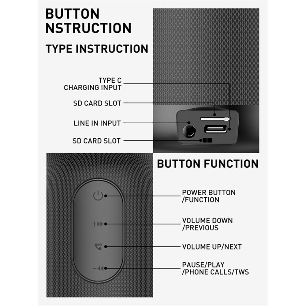 Bluetooth zvucnik LDNIO BTS 12, 5W, sivi