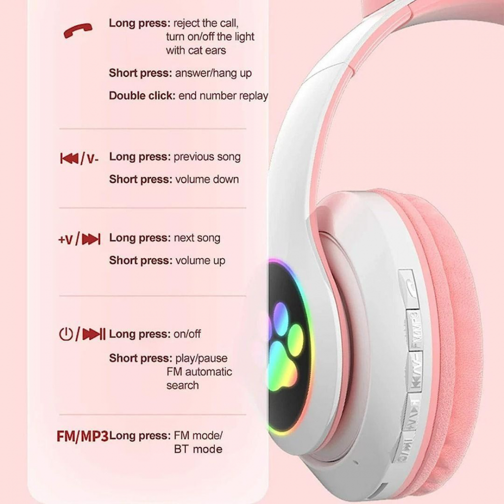 Bluetooth slusalice Cat Ear JST-28 mint