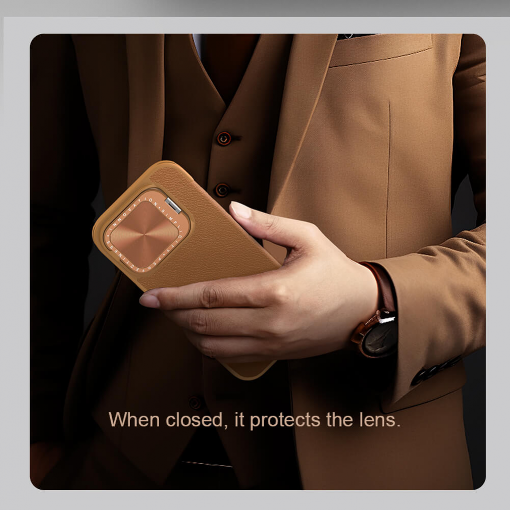 Torbica Nillkin Qin Prop za iPhone 16 Pro 6.3 braon