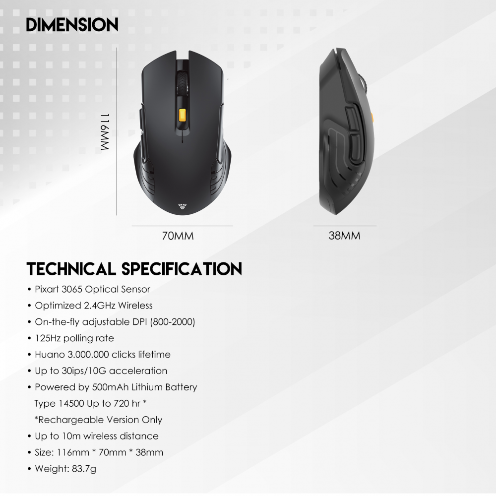 Mis Wireless Fantech WG12R raigor III beli