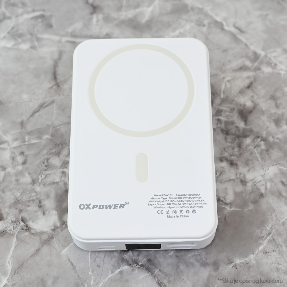 Power bank prenosiva baterija Magsafe Oxpower PD W101 10000mAh crna