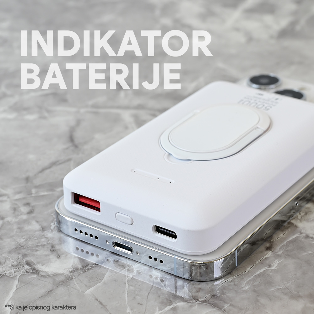 Power bank prenosiva baterija Magsafe Oxpower PD W51 5000mAh bela