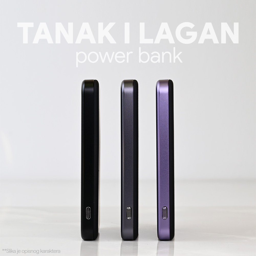 Power bank prenosiva baterija Magsafe PD W52 5000mAh ljubicasta