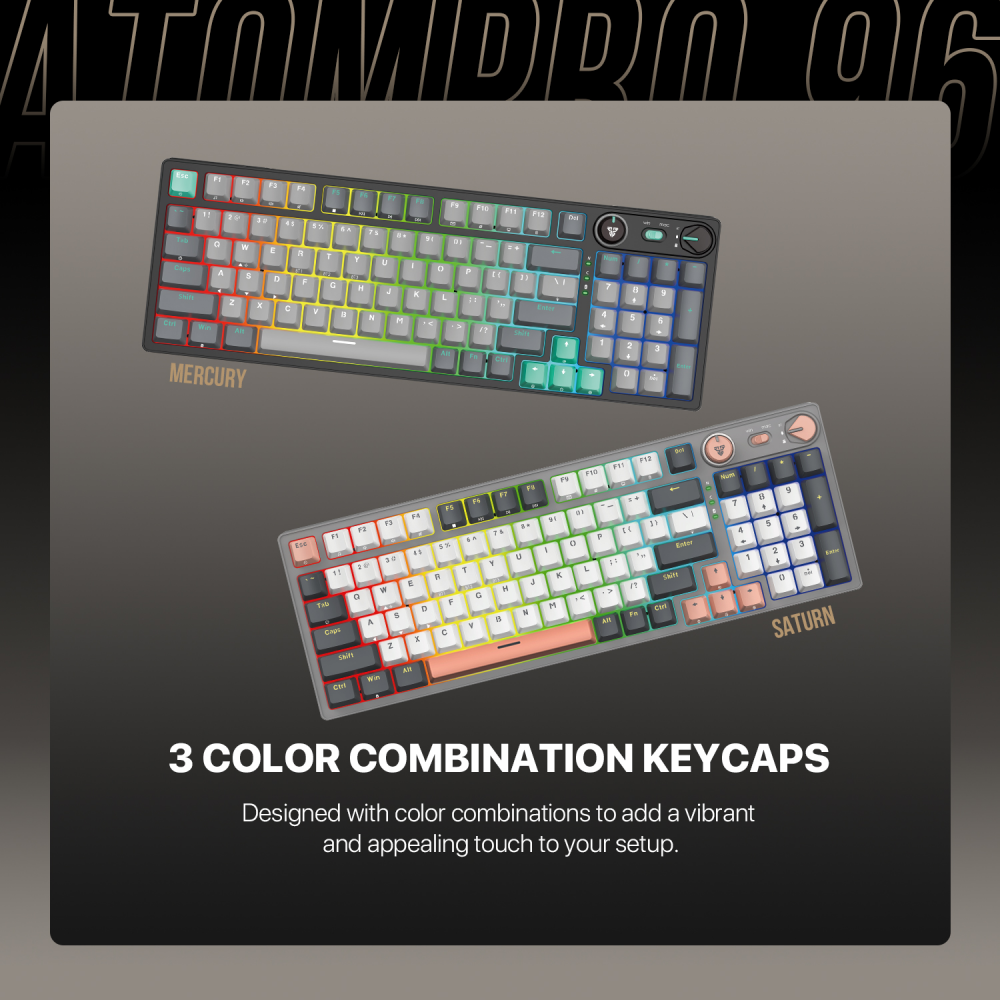 Tastatura Mehanicka Gaming Fantech MK914 RGB Atom PRO96 Wireless Mercury (blue switch)