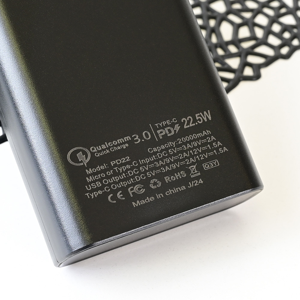 Power bank prenosiva baterija Oxpower PD22 20000mAh crna
