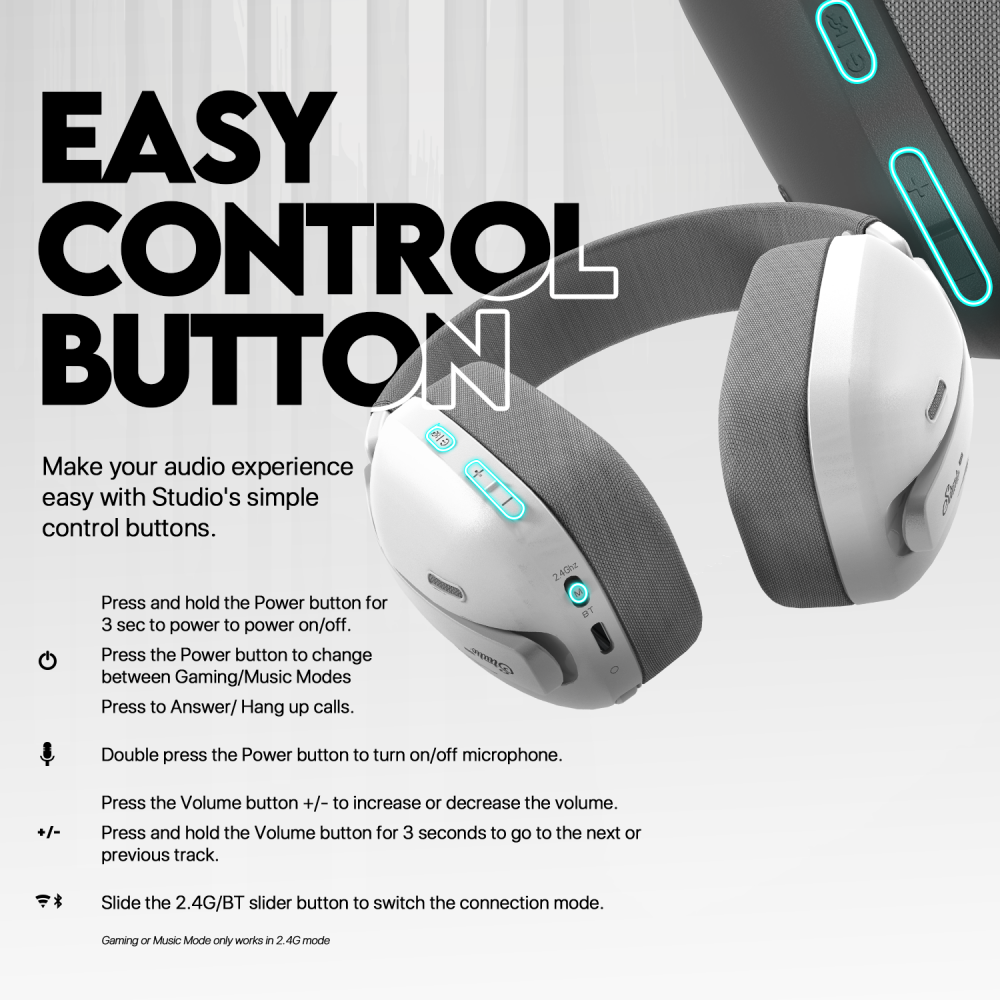 Bluetooth slusalice Fantech WHG03 PRO Studio Pro bele