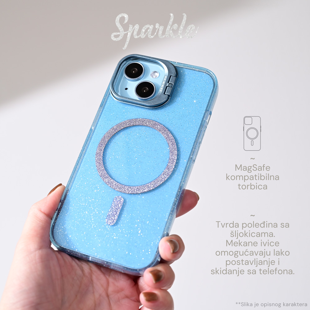 Torbica Magsafe Sparkle za iPhone 13 Pro Max 6.7 crna