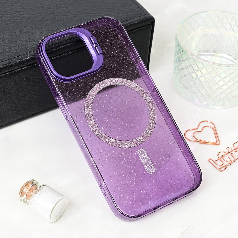 Torbica Magsafe Sparkle za iPhone 15 6.1 ljubicasta